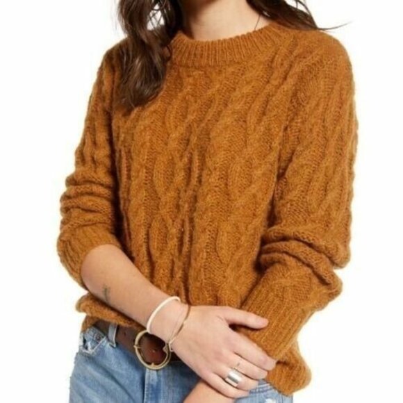 Treasure & Bond Sweaters - Treasure & Bond Womens Size Small S Cable Knit Sweater Top Brown Dale Tan NEW
